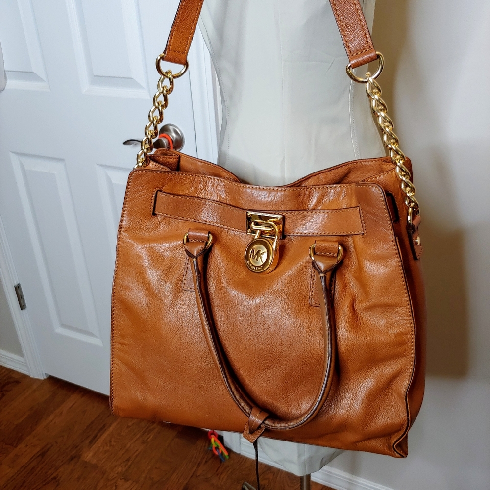 MICHAEL Michael Kors gorgeous leather Hamilton satchel EUC